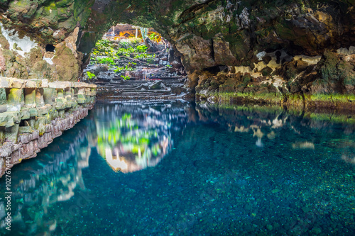 Beautiful cave in Jameos del Agua, Lanzarote, Canary Islands, Spain photo