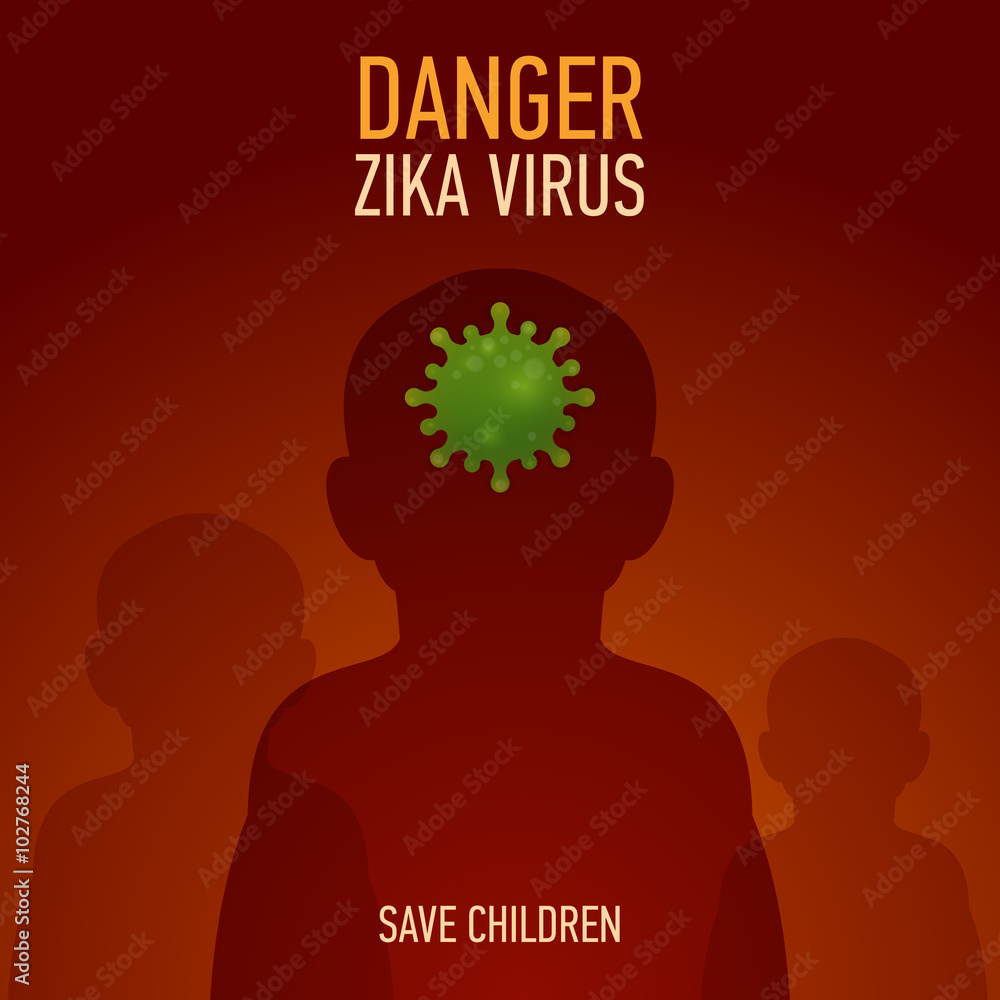 Graphic concept outbreak of  new virus Zika.