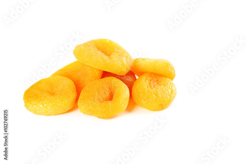 Dried apricots isolated on a white