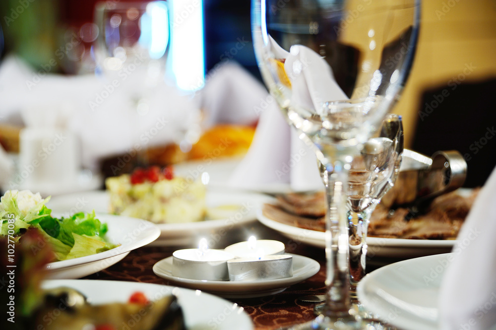 Serving banquet table Serving banquet table