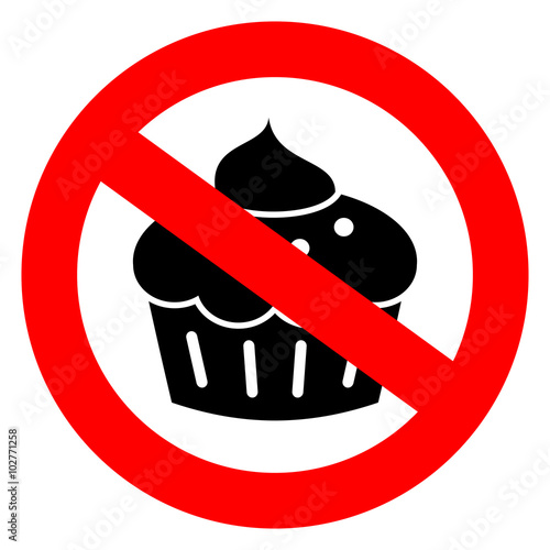 No sweets diet sign
