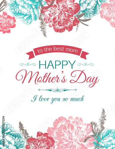 Happy Mothers Day Typographical Background.