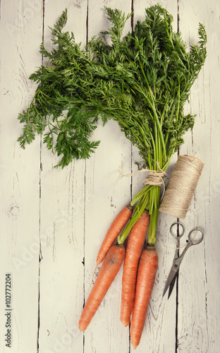 Fresh carrot sheaf photo