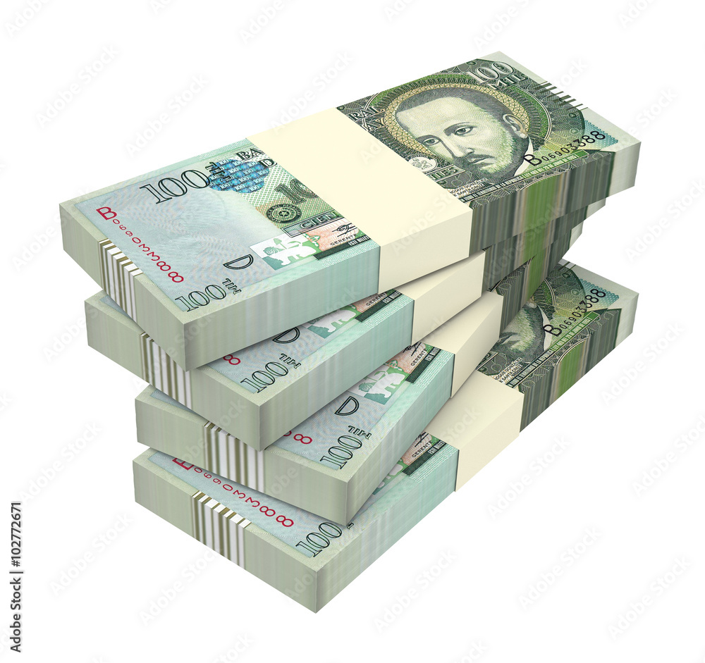 Paraguyan guarani bills isolated on white background. Computer generated 3D photo rendering. Paraguyan guarani bills isolated on white background. Computer generated 3D photo rendering.