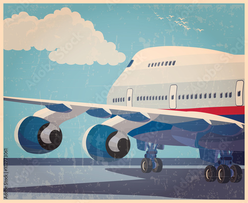 big civil aircraft old poster