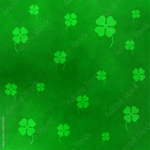 decorative clover leaves with grunge 025