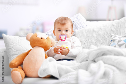 Sweet baby girl with a soot...