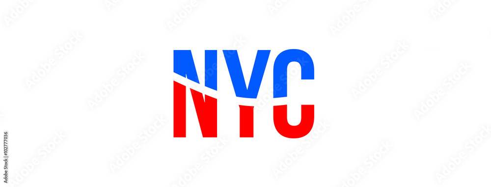 New York City flag typo logo New York City flag typo logo