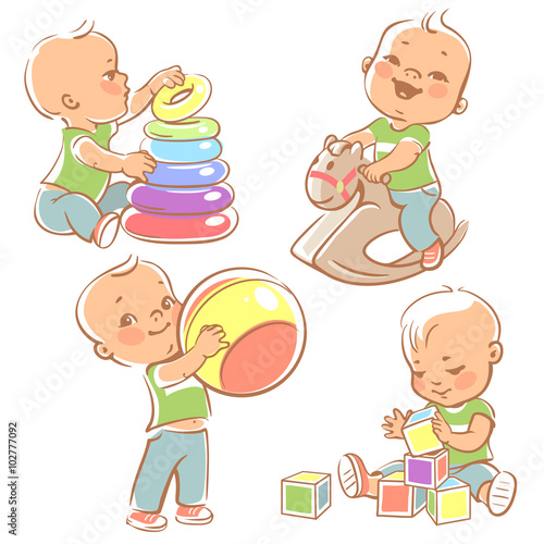 Set with kids playing