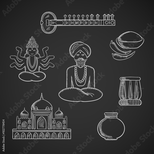 Indian culture and religion icons