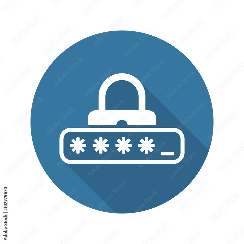 Password Protection Icon. Flat Design. Password Protection Icon. Flat Design.