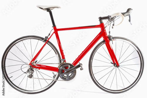 Cycling Concept. Professional Carbon Fiber Road Bike Isolated Over White