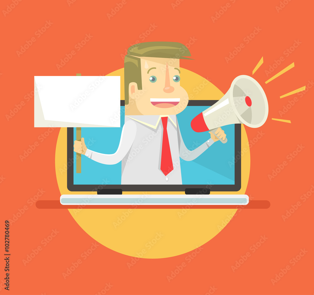 Promoter vector flat cartoon illustration Promoter vector flat cartoon illustration