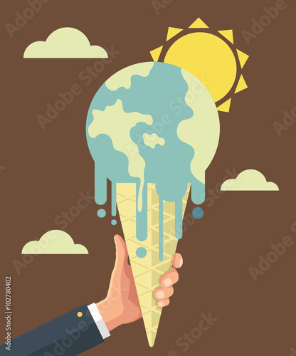 Global warming. Vector flat illustration