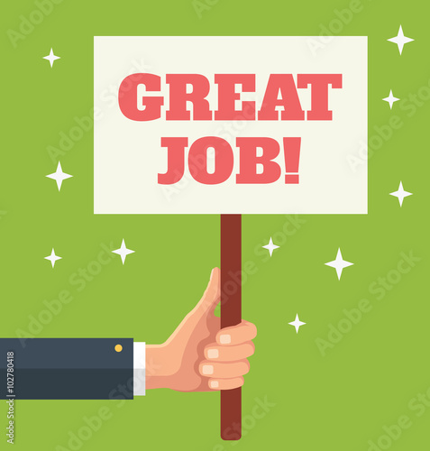 Great Job. Vector flat banner illustration