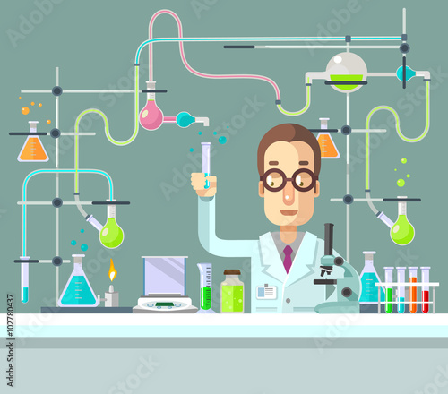 Medical Laboratory. Vector flat illustration