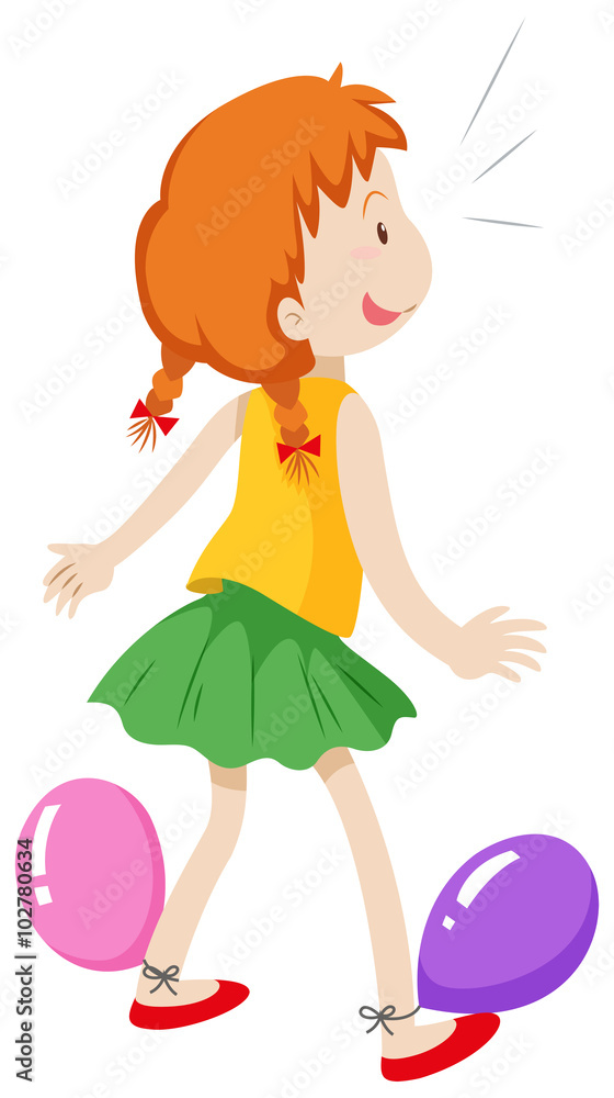 Girl playing with balloons Girl playing with balloons