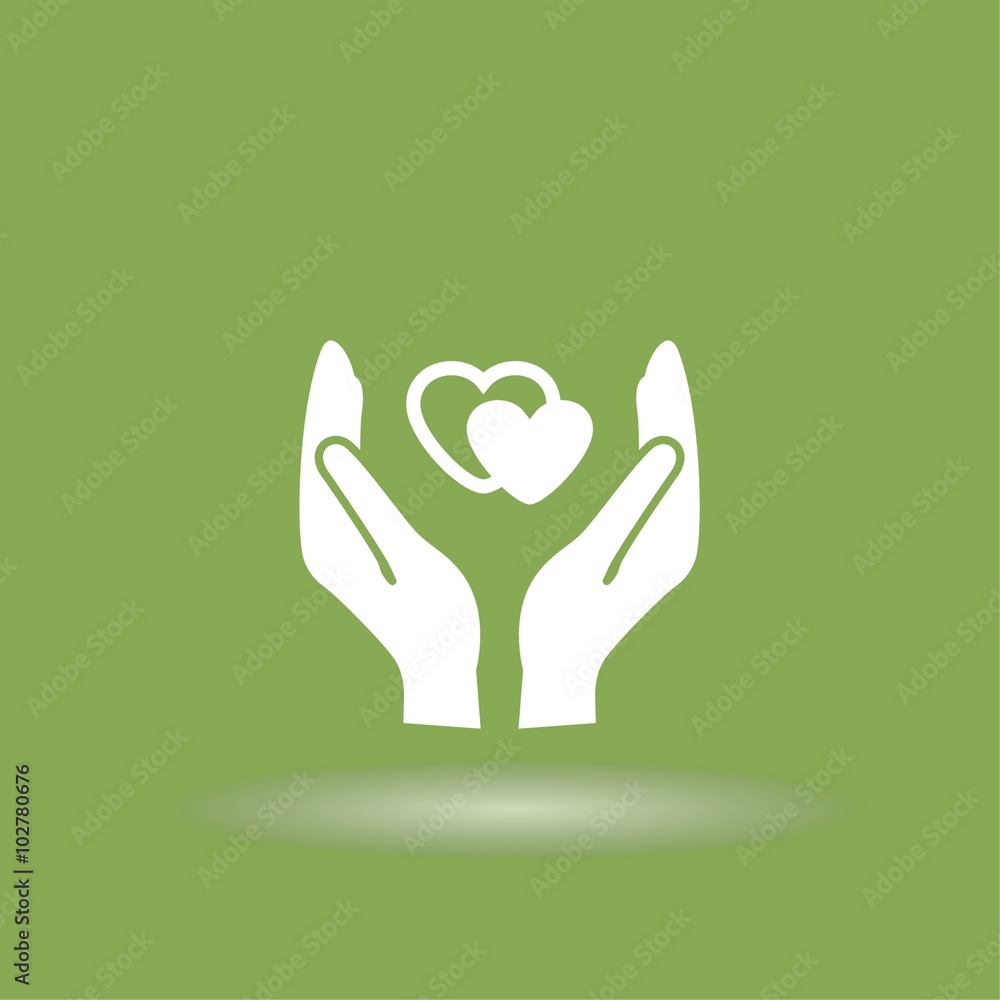 Pictograph of heart in hand Pictograph of heart in hand