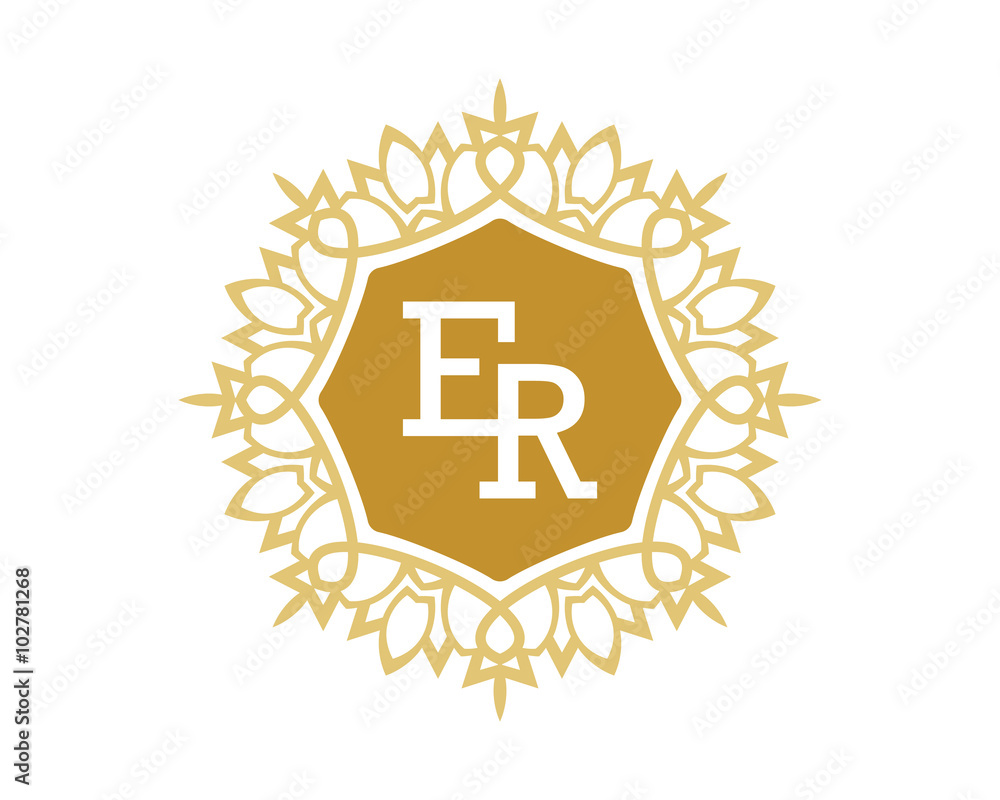 Obraz premium ER initial royal letter logo