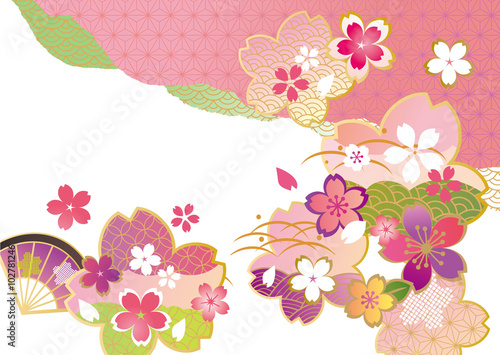 桜和  和柄  ベタ白