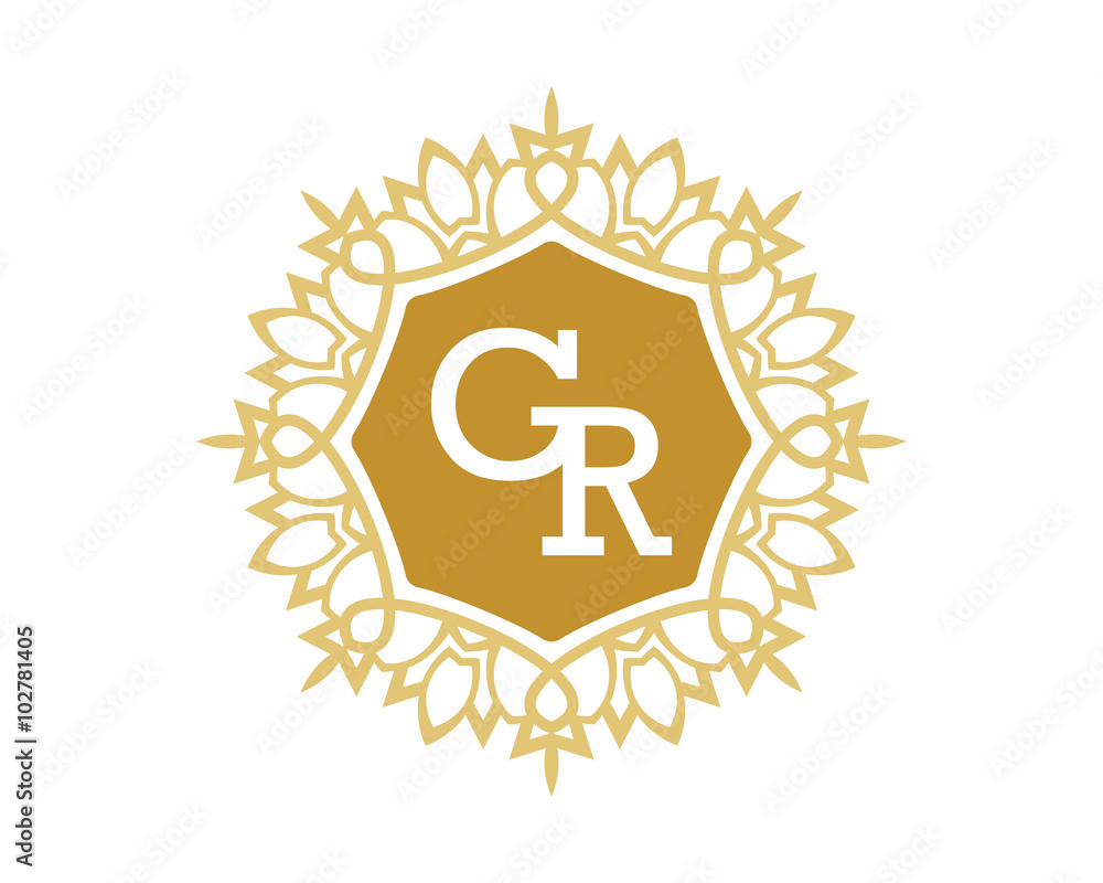 GR initial royal letter logo GR initial royal letter logo