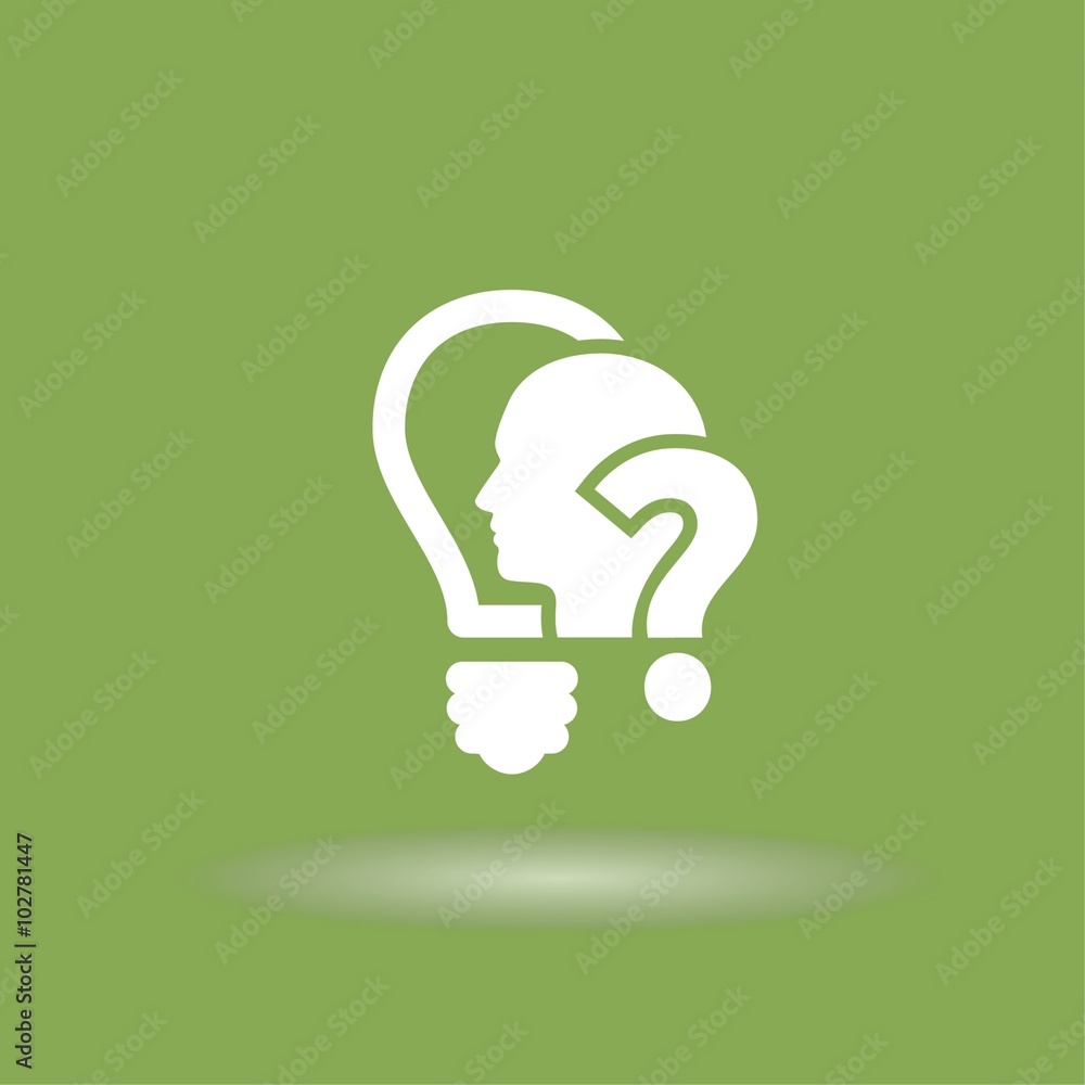 Pictograph of question mark and man Pictograph of question mark and man