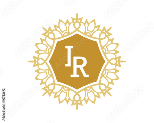 IR initial royal letter logo