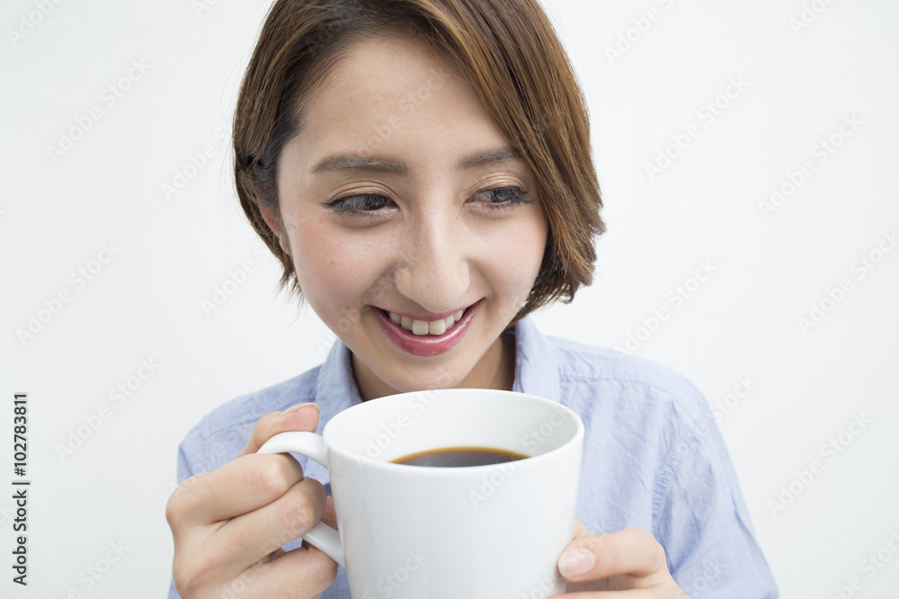 Women are drinking hot coffee Women are drinking hot coffee