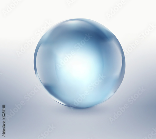 empty blue glass ball