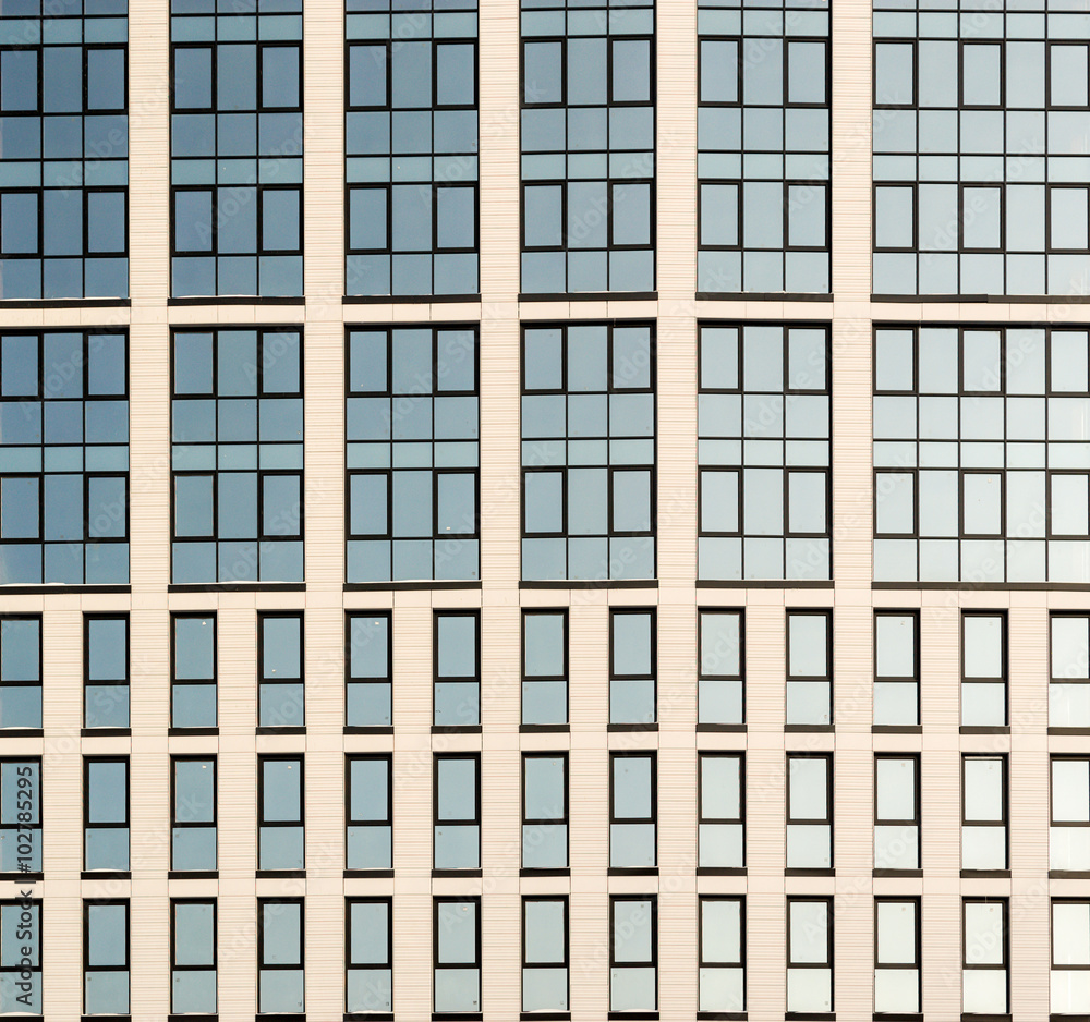 Modern High Rise Glass Building and Blue Sky Modern High Rise Glass Building and Blue Sky