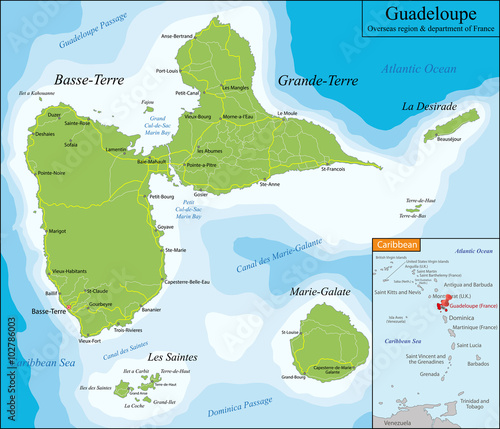 Map of Guadeloupe 
