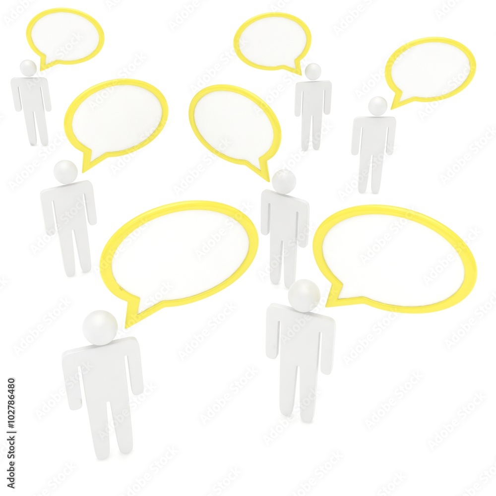 people with talk bubbles isolated over a white background people with talk bubbles isolated over a white background
