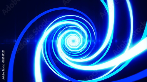abstract tunnel blue light flare loop able