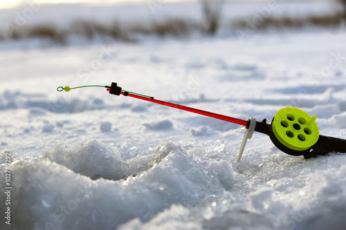 Little winter fishing rod ice
