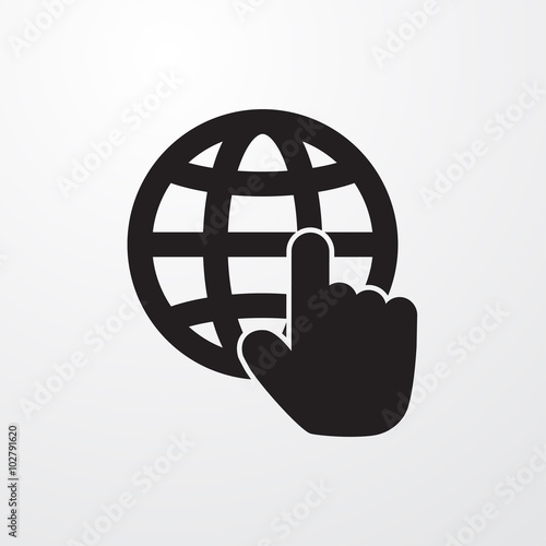 Globe cursor icon for web and mobile