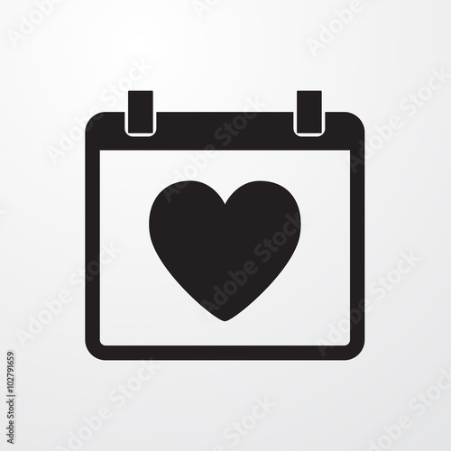 Valentine day calendar icon