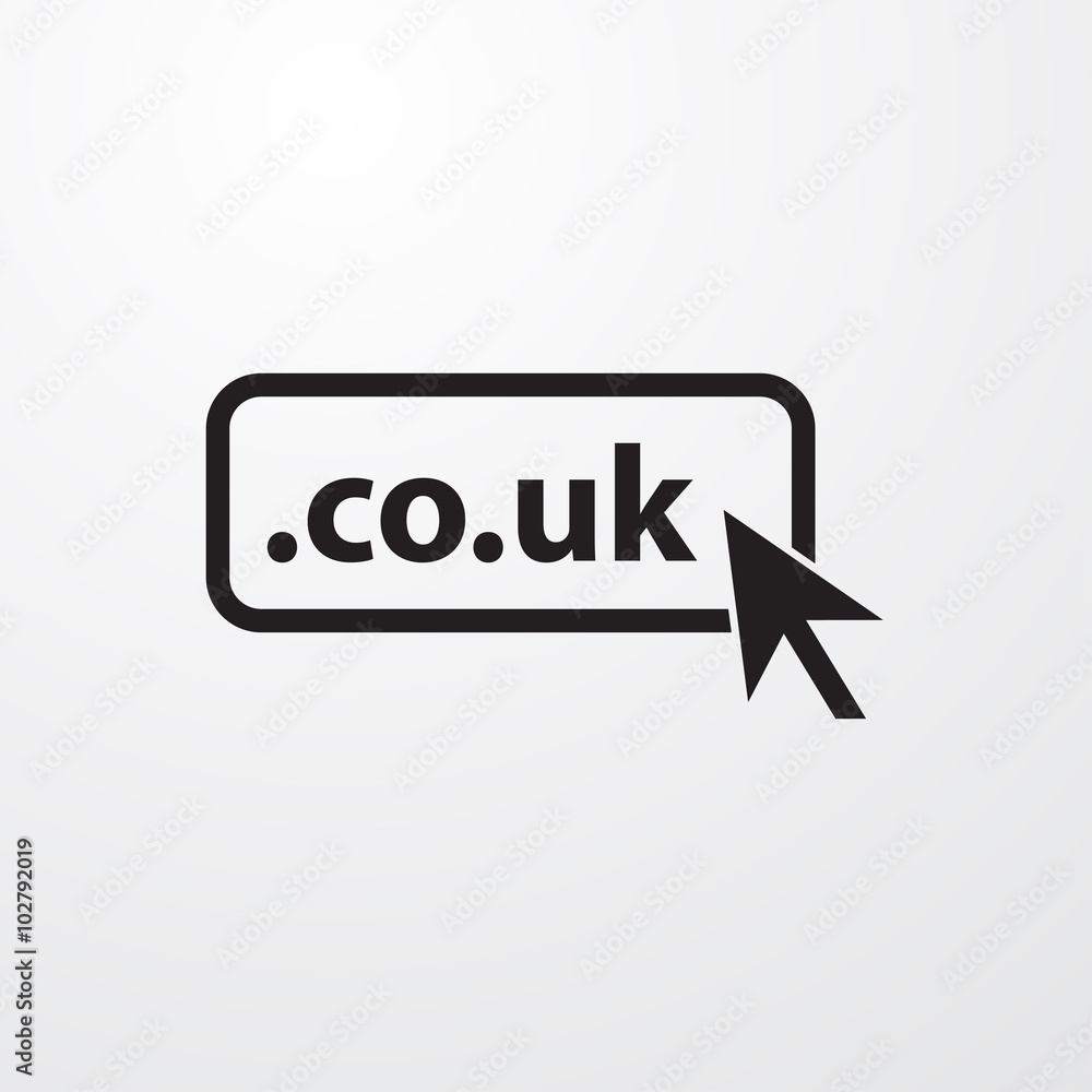 Domain CO UK icon. Top-level internet domain Domain CO UK icon. Top-level internet domain