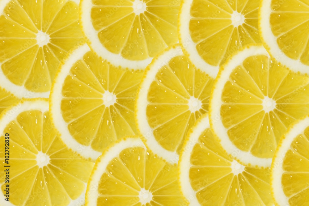 Close Up Sliced Yellow Lemon Close Up Sliced Yellow Lemon
