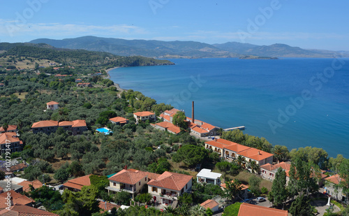  Hotels and seafront of the popular holiday detination of Molyvos.