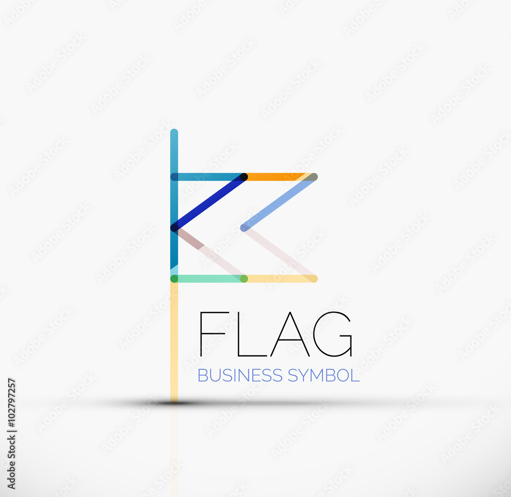 Logo flag, abstract linear geometric business icon Logo flag, abstract linear geometric business icon