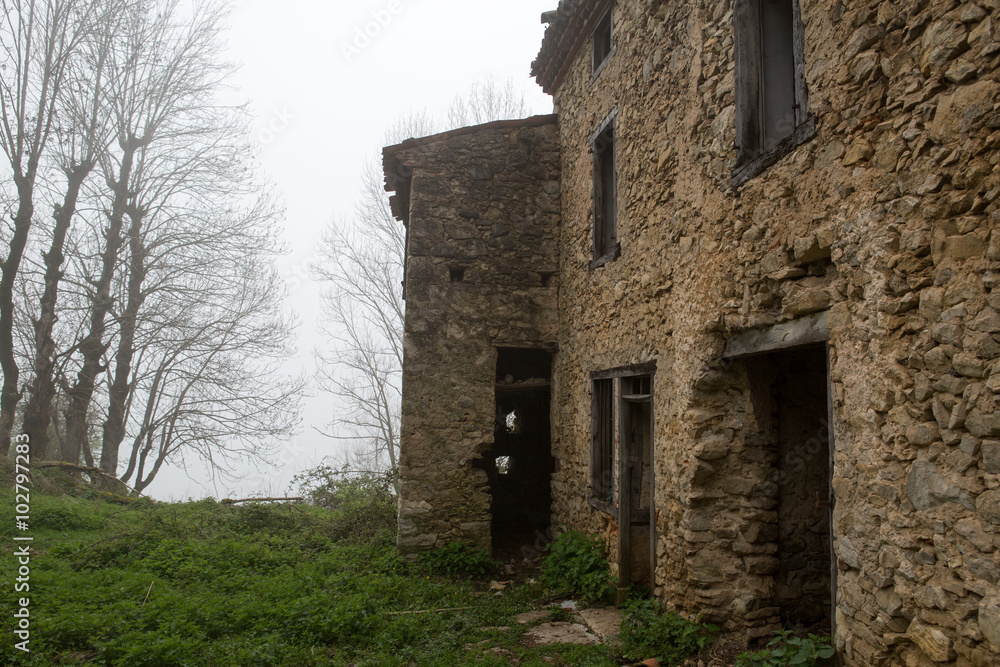 Abandoned village in French Pyrenees Abandoned village in French Pyrenees