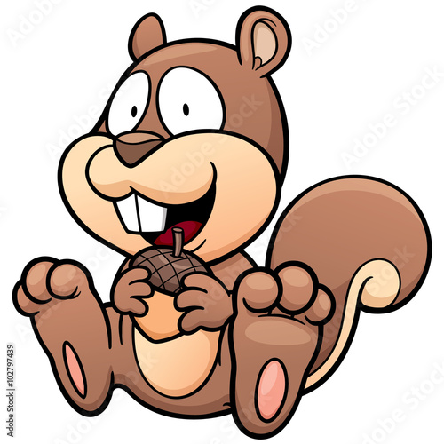 Vector illustration of cartoon squirrel