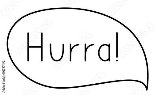 sprechblase "hurra"