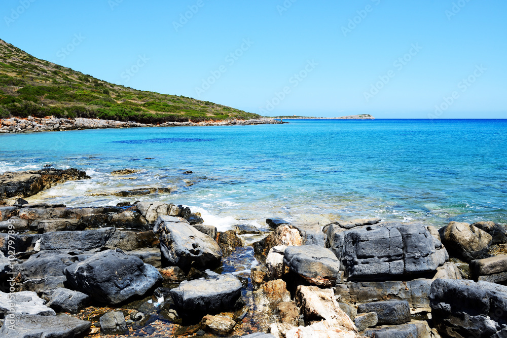 The beach on uninhabited island, Crete, Greece