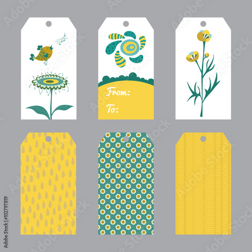 Set of printable tags