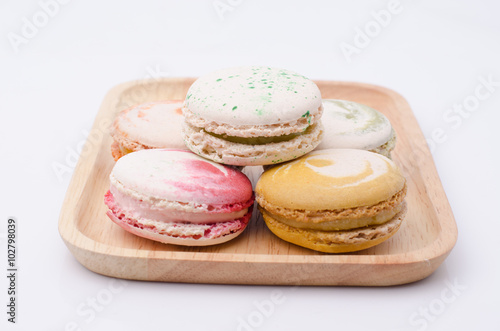 french sweet delicacy  macaroons variety closeup
