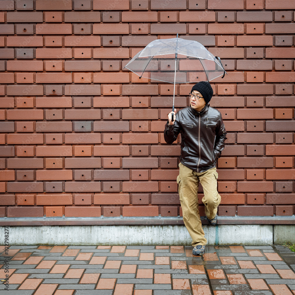 An Asian Man in a Brown Jacket An Asian Man in a Brown Jacket