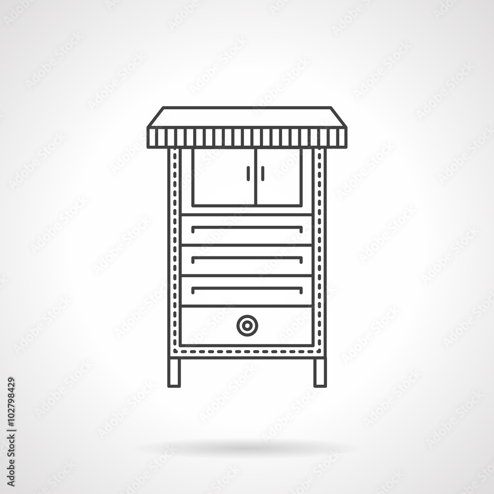 Electrical furnace flat line vector icon Electrical furnace flat line vector icon