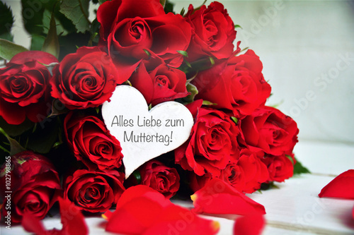 Grußkarte - Muttertag - rot...