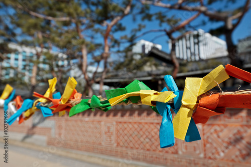 Color paper strips for making wishes during Seollal (Korean New Year)